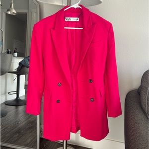Zara Pink Fuschia Blazer Jacket Size S